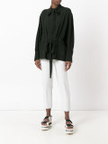 pussy bow placket blouse