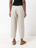 pleated detail cropped trousers
