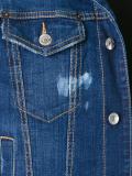 Ski distressed sleeveless jean jacket