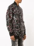 abstract print bomber jacket