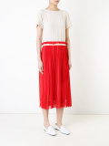 contrast pleated dress 