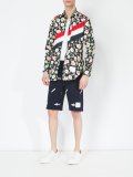 diagonal stripe floral print shirt