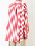 oversized devoré patch stripe shirt