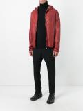 zipped hooded jacket