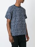 distorted check print T-shirt