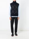 argyle knit polo vest