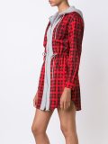 checked hoodie mini dress