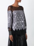 metallic sheer blouse
