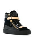 velvet hi-top sneakers