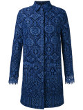 scalloped cuffs midi coat