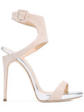 notched heel sandals