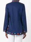 embroidered open neck top 