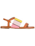 panelled colour block sandals