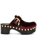 gold-tone studded mules