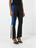 appliqué stripe flared trousers