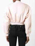 cropped satin bomber jacket