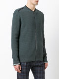 zip-up knitted sweater