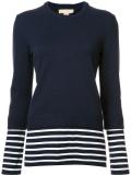 stripes detail ribbed trim sweatshirt 