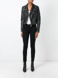 quilted detail biker jacket