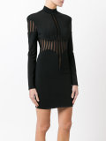sheer panel turtleneck dress