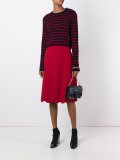 ruffled hem midi skirt