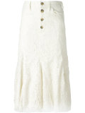 pleated-hem lace skirt