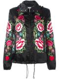 floral embroidered hooded jacket