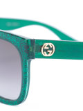 square frame glitter sunglasses