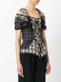 fitted plaid blouse