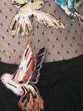 bird patch sheer dress
