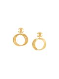 logo hoop clip-on earrings