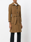 trench coat with contrast black piping