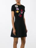 floral pattern knitted dress