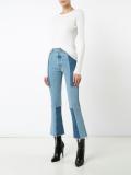 patchwork cropped jeans 