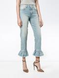ruffle-trimmed cropped jeans