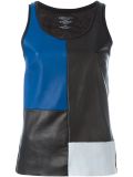 patchwork leather tank top