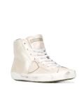 panelled hi-top sneakers