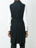 belted sleeveless coat 