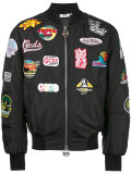 patched bomber jacket