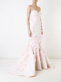 strapless lace gown