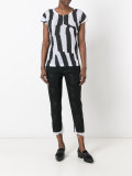 cropped trousers with contrast layer