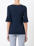 pleated trim blouse
