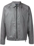 collared leather jacket
