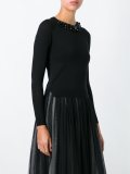 embellished neck jumper
