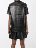 V-neck leather T-shirt