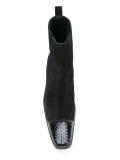 contrast toe cap ankle boots
