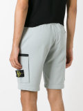 logo patch cargo shorts
