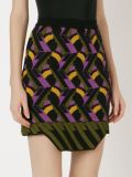 geometric knit fitted skirt