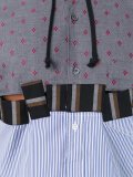 panelled hooded shirt
