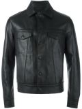 buttoned leather jacket